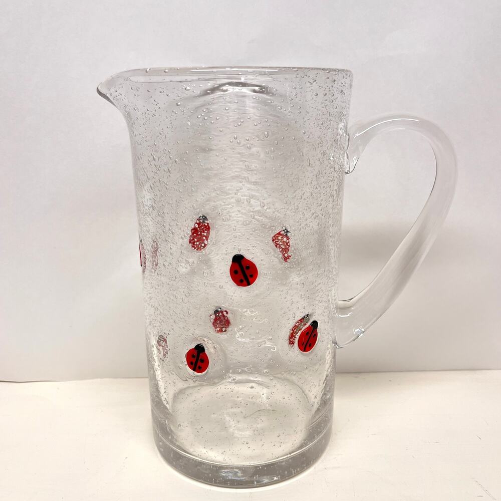 Ladybug Bubble Glass Water Pitcher